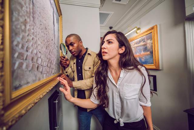 Looking for clues at The Heist at The Escape Game Orlando