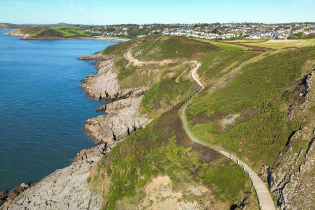 Wales coast path from above