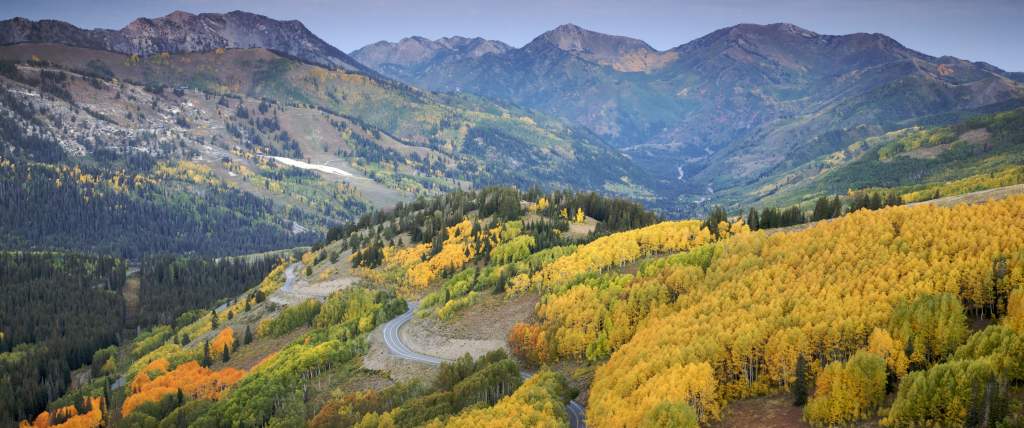 Scenic view of Guardsman Pass in autumn