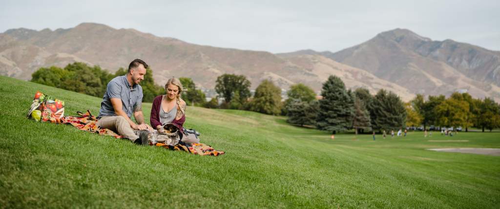 Couple Having Picnic at Sugar House Park