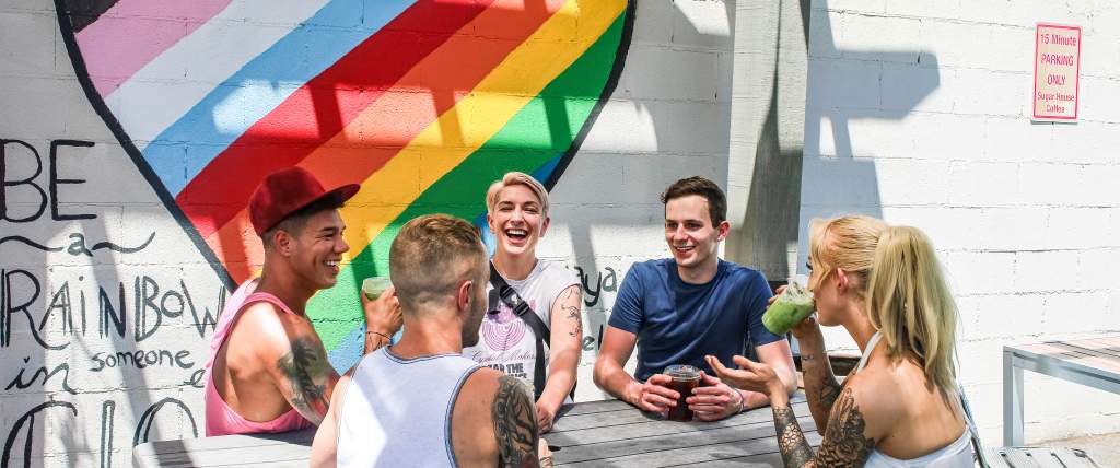 LGBTQ friends grabbing coffee together