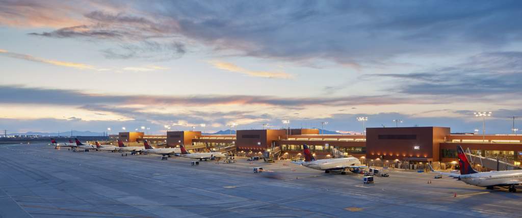 Exterior Sunset shot at the Salt Lake City International Airport