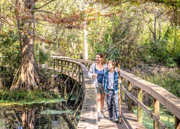 Hiking at Northlake Nature Center in Mandeville