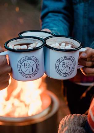 Campfire with hot cocoa
