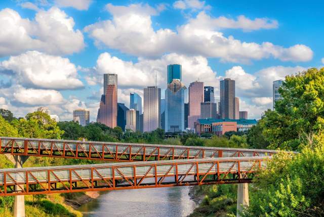 Downtown Houston Skyline over Bayou
