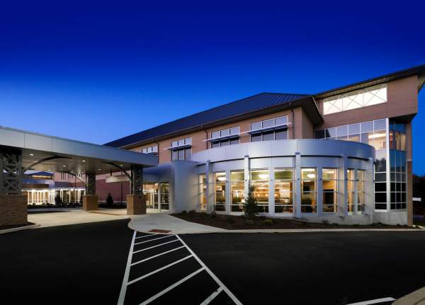 OSS building at night