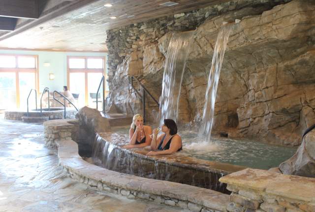 Rock Barn Spa waterfalls