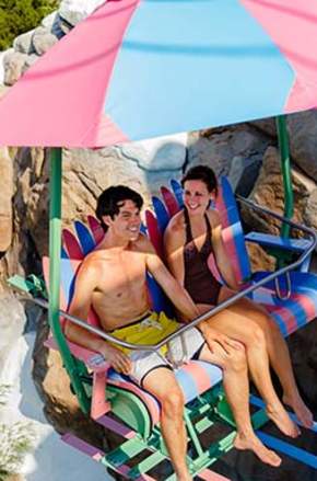 Disney's Blizzard Beach Water Park chair lift couple