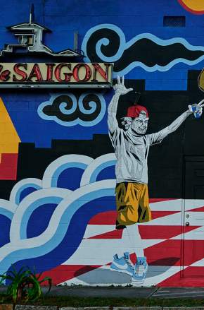 Colorful mural on the side of Little Saigon in the Mills 50 area of Orlando.