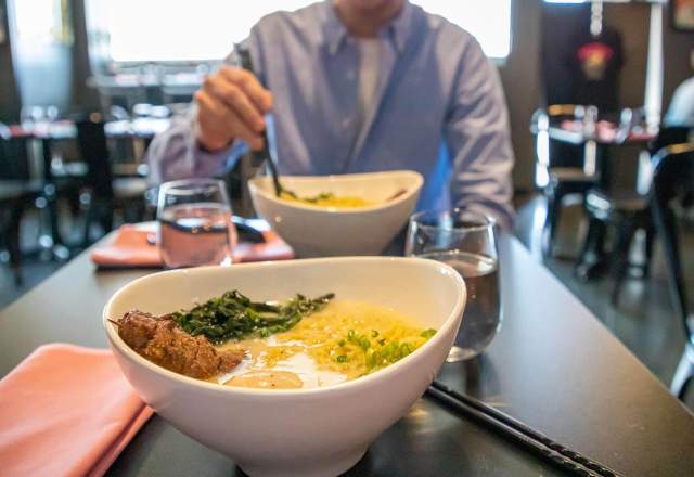 two bowls of ramen at the locally owned restaurant bokujo in rapid city