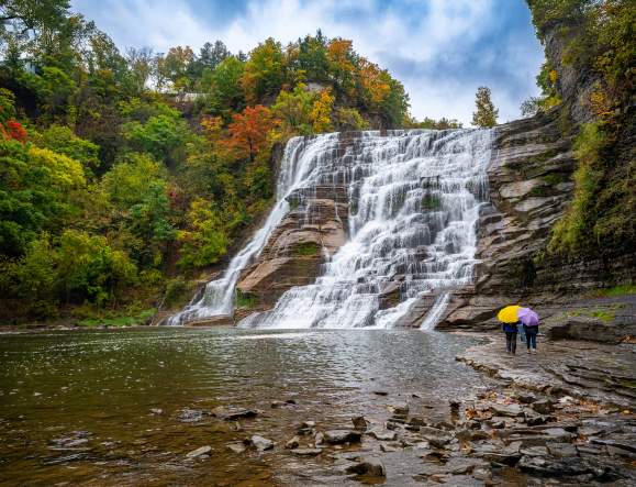 Ithaca Falls in early fall