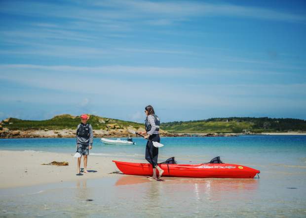 Family kayaking