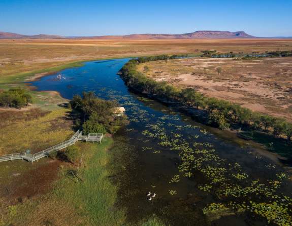 Aerial view of Parry Lagoons Nature Reserve