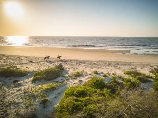 Horseback riding on the beach on Sea Island