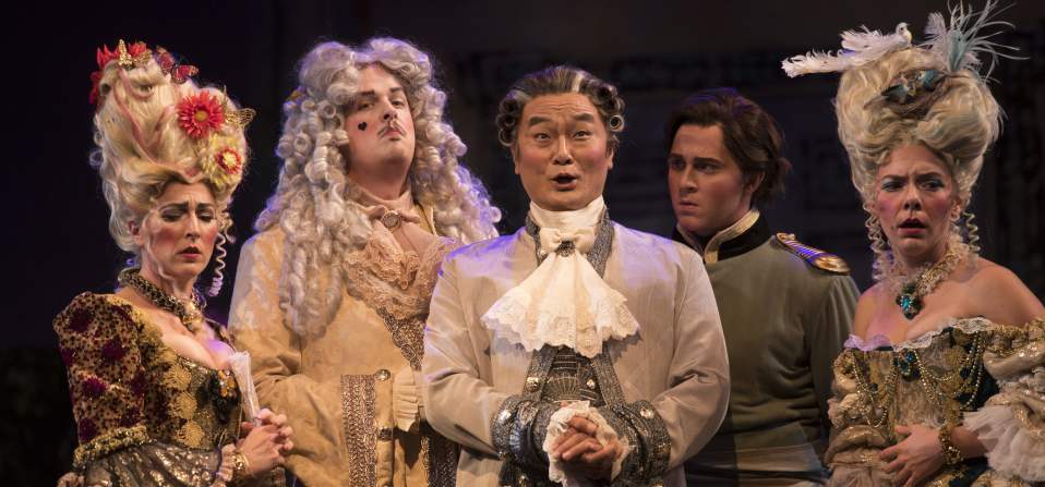 Actors in period costumes at the Opera Delaware Festival 2017
