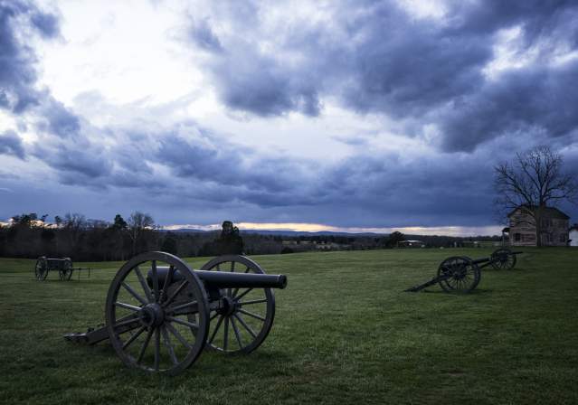 Manassas Battlefield Park - Civil War Cannons in a former battlefield