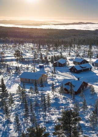 Flotte vinterforhold hos Lygnalia Hytter