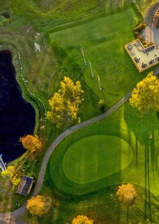 Dronebilde fra Golfbanen på Starmoen