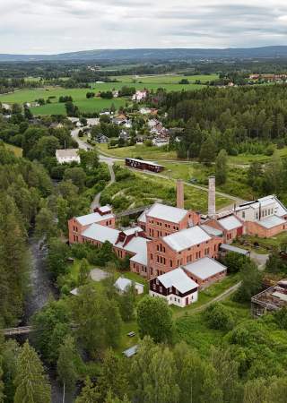 Anno Klevfos Industrimuseum - Dronebilde sommer