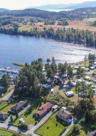 Dronebilde fra Tangenodden Camping - Sommer