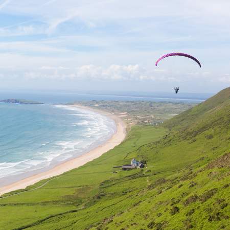 Paragliding at Rhossili