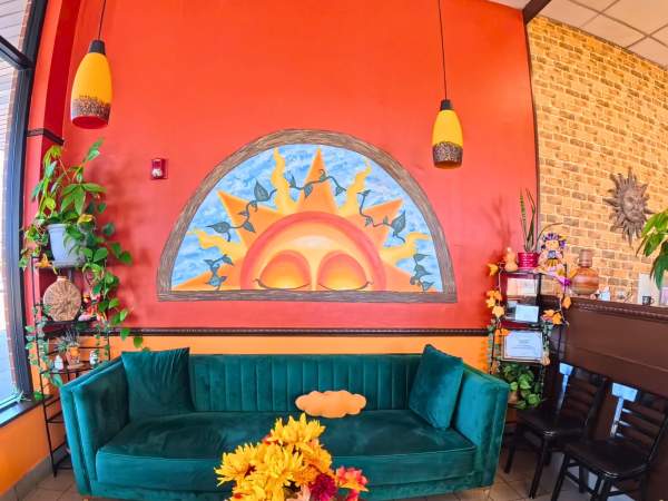 Café del Sol Mural and Couch