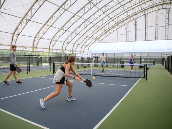 People playing pickleball