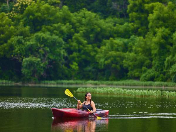 Woman in a kayak