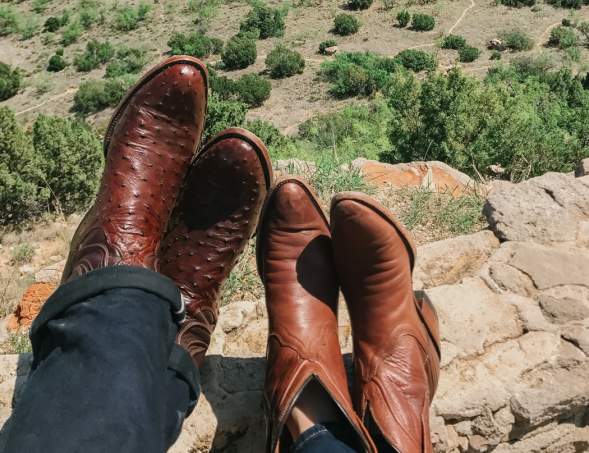 Palo Duro Canyon Overlook with Cowboy Boots in the foreground