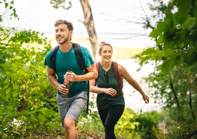 Couple hiking on trail