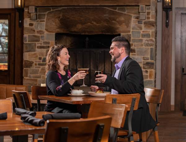 happy couple dining at south county brewing