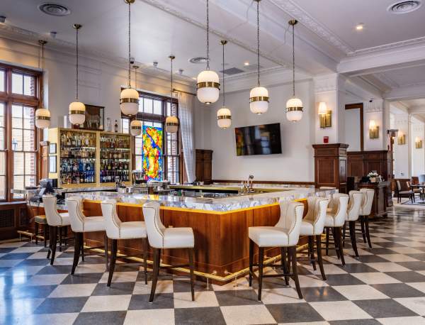 Lobby bar at the Yorktowne Hotel