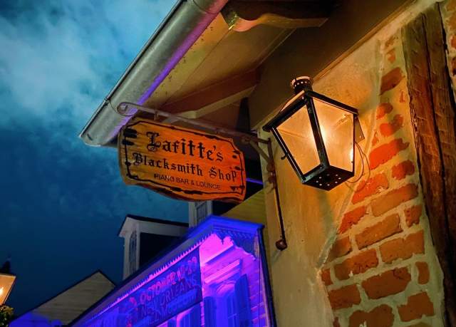 The Exterior of Lafitte's Blacksmith Bar at Night