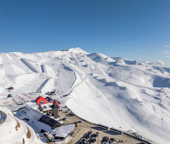 Aerial view of ski field