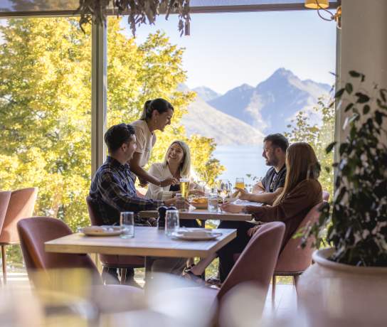 Friends dining at Soda, Queenstown