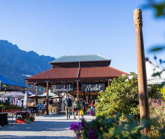 Shot of the Remarkables Market with a mix of quirky stalls in view