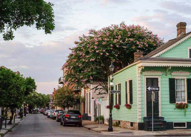 The French Quarter at sunset