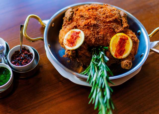 Carved Buttermilk-Fried Fried Chicken from Miss River