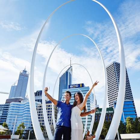 Couple at Elizabeth Quay, Perth City