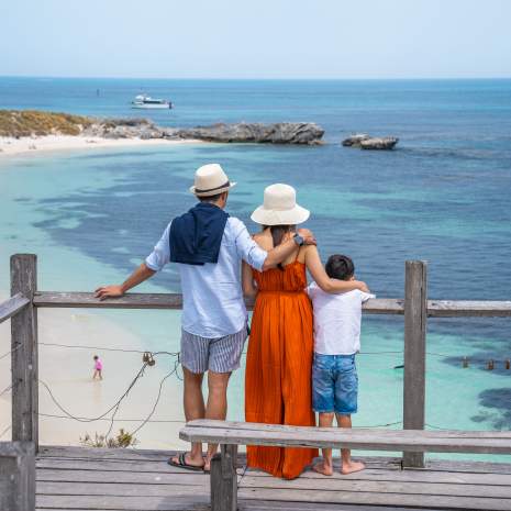 Family at a lookout point on Rottnest Island
