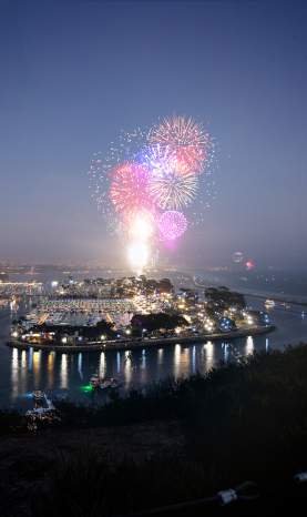 Fireworks over the harbor