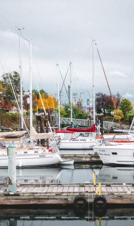 Nanaimo docks with plenty of boats docked.