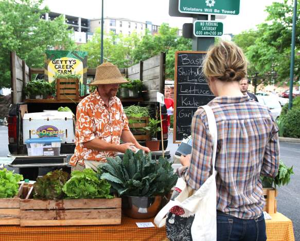Greens vendor at the Bloomington Community Farmers' Market