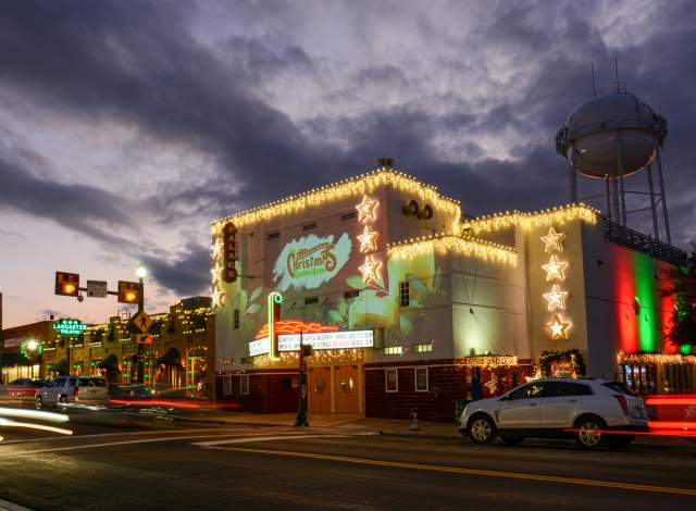 Palace Theatre in Grapevine, Texas during Christmas Capital of Texas