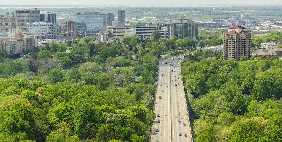 Interstate 95 in Wilmington, Delaware at Riverfront Wilmington