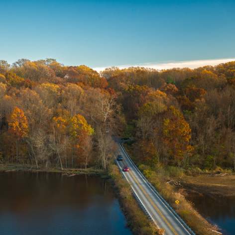 Aerial Scenic Drive Fall
