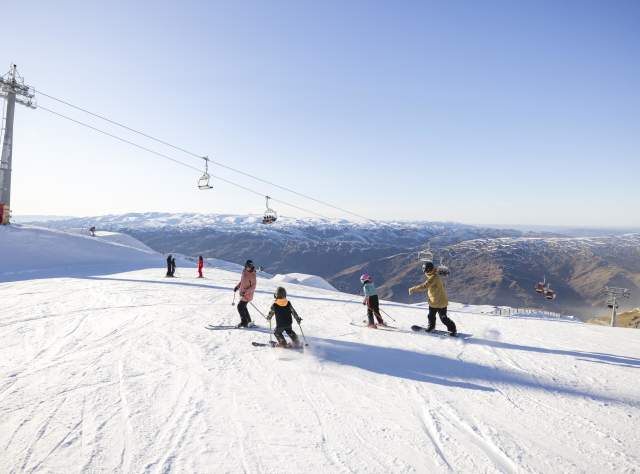 Family skiing at Cardrona Alpine Resort