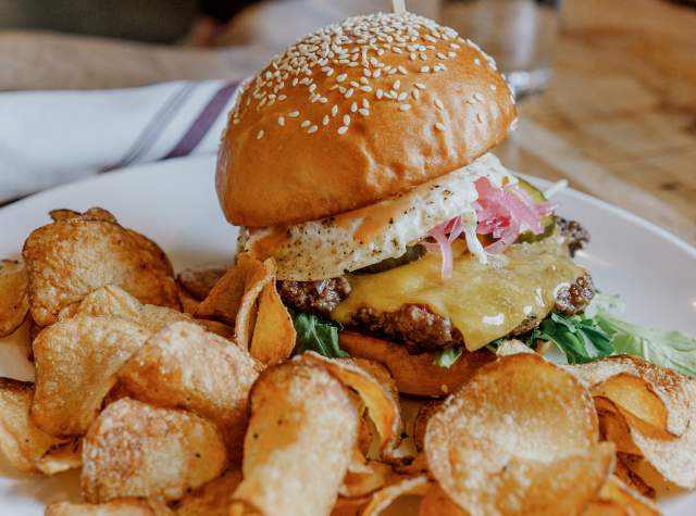 Burger at Junk Ditch Brewing