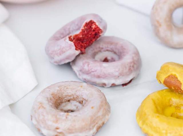 Vegan donuts in glaze