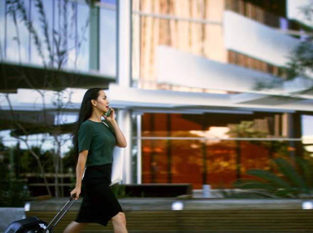 Woman with suitcase